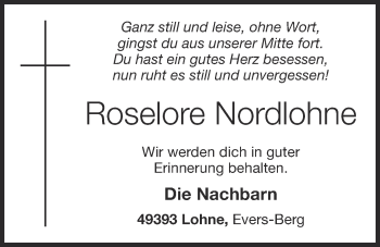 Anzeige von Roselore Nordlohne von OM-Medien