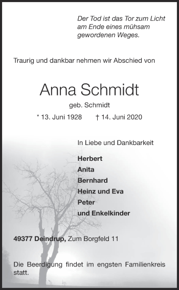 Anzeige von Anna Schmidt von OM-Medien