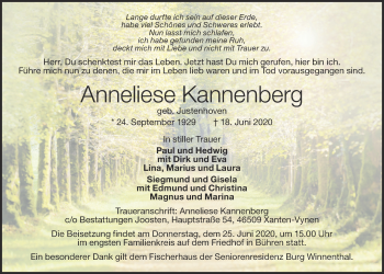 Anzeige von Anneliese Kannenberg von OM-Medien