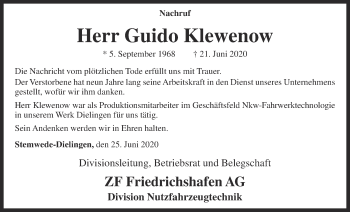 Anzeige von Guido Klewenow von OM-Medien