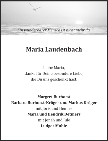 Anzeige von Maria Laudenbach von OM-Medien