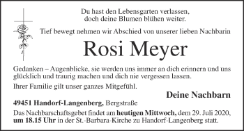 Anzeige von Rosi Meyer von OM-Medien