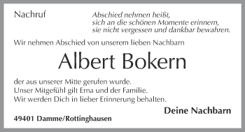 Anzeige von Albert Bokern von OM-Medien