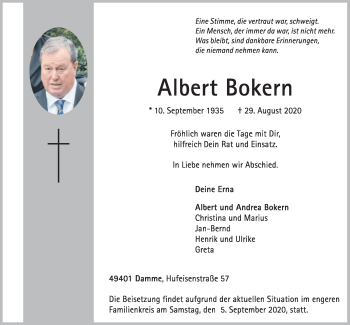 Anzeige von Albert Bokern von OM-Medien