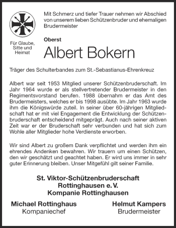 Anzeige von Albert Bokern von OM-Medien