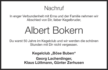 Anzeige von Albert Bokern von OM-Medien