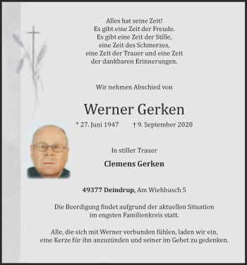 Anzeige von Werner Gerken von OM-Medien