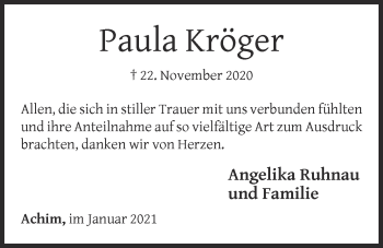 Anzeige von Paula Kröger von OM-Medien