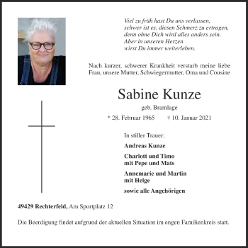 Anzeige von Sabine Kunze von OM-Medien