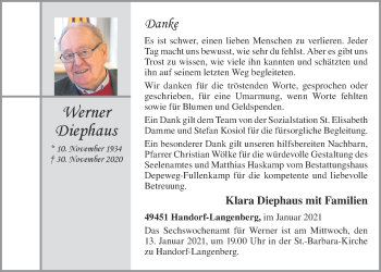 Anzeige von Werner Diephaus von OM-Medien