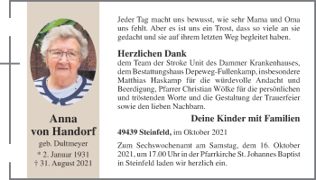 Anzeige von Anna von Handorf von OM-Medien