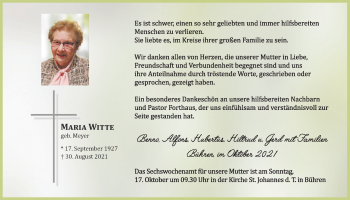 Anzeige von Maria Witte von OM-Medien