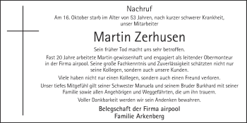 Anzeige von Martin Zerhusen von OM-Medien