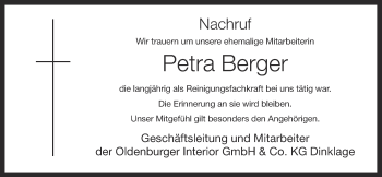 Anzeige von Petra Berger von OM-Medien