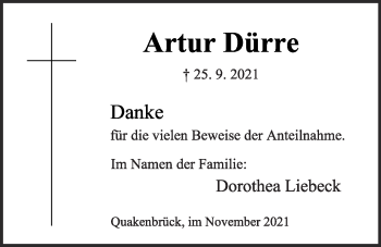 Anzeige von Artur Dürre von OM-Medien