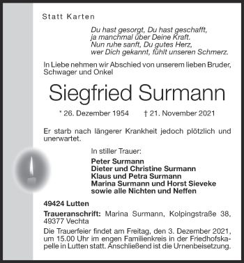 Anzeige von Siegfried Surmann von OM-Medien