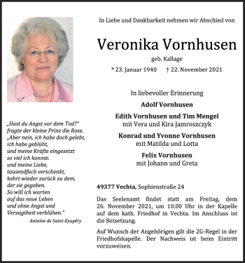 Anzeige von Veronika Vornhusen von OM-Medien