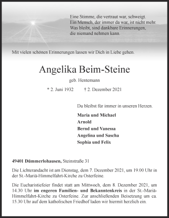 Anzeige von Angelika Beim-Steine von OM-Medien