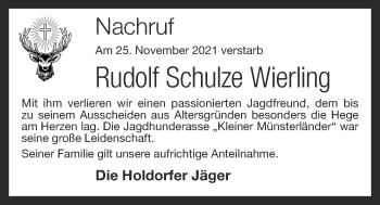 Anzeige von Rudolf Schulze Wierling von OM-Medien