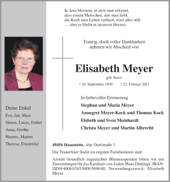 Anzeige von Elisabeth Meyer von OM-Medien