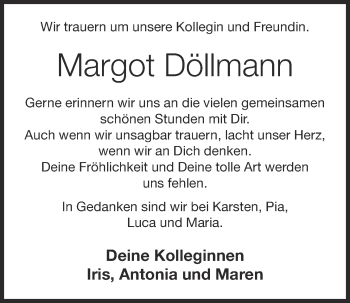 Anzeige von Margot Döllmann von OM-Medien