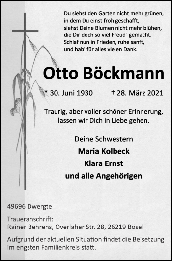 Anzeige von Otto Böckmann von OM-Medien