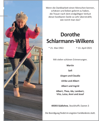 Anzeige von Dorothe Schlarmann-Wilkens von OM-Medien