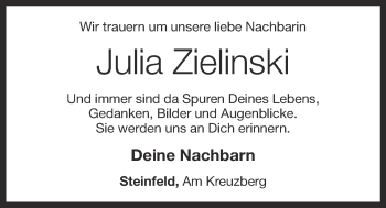 Anzeige von Julia Zielinski von OM-Medien