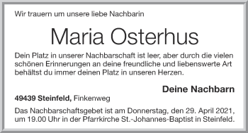 Anzeige von Maria Osterhus von OM-Medien