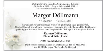 Anzeige von Margot Döllmann von OM-Medien