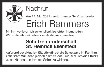 Anzeige von Erich Remmers von OM-Medien