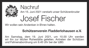 Anzeige von Josef Fischer von OM-Medien