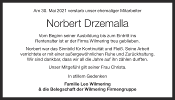 Anzeige von Norbert Drzemalla von OM-Medien