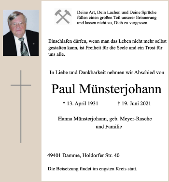 Anzeige von Paul Münsterjohann von OM-Medien