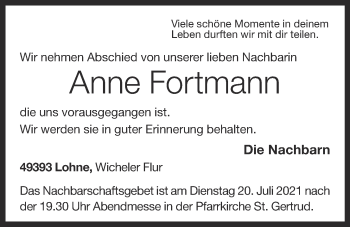 Anzeige von Anne Fortmann von OM-Medien