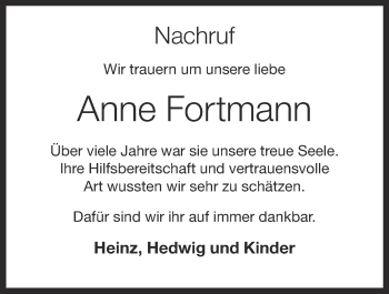 Anzeige von Anne Fortmann von OM-Medien