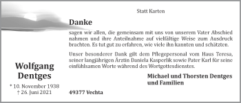 Anzeige von Wolfgang Dentges von OM-Medien