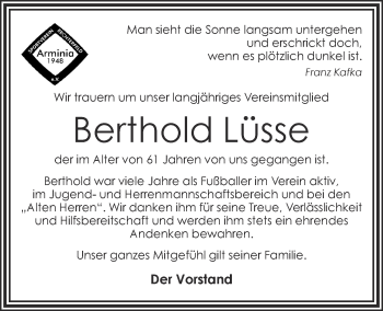 Anzeige von Berthold Lüsse von OM-Medien