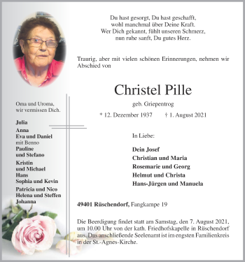 Anzeige von Christel Pille von OM-Medien