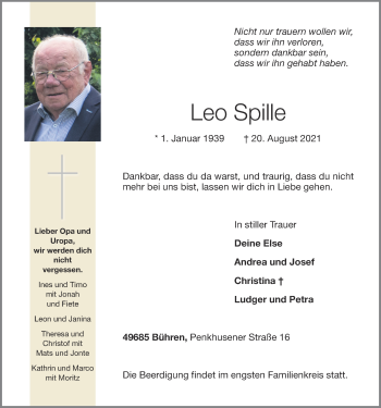 Anzeige von Leo Spille von OM-Medien