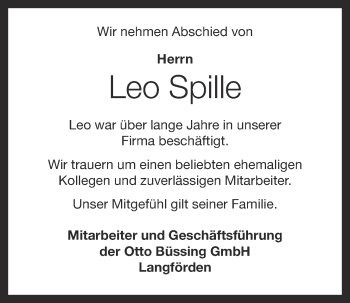 Anzeige von Leo Spille von OM-Medien