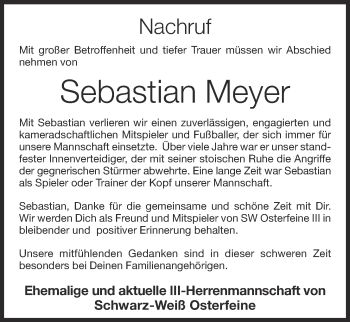 Anzeige von Sebastian Meyer von OM-Medien