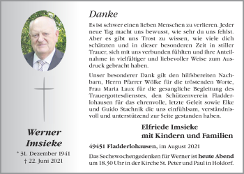 Anzeige von Werner Imsieke von OM-Medien