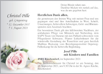 Anzeige von Christel Pille von OM-Medien