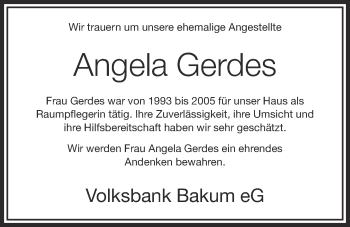 Anzeige von Angela Gerdes von OM-Medien