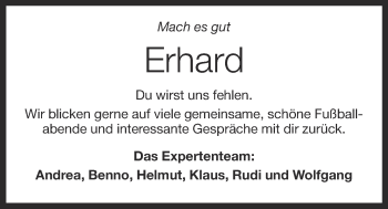 Anzeige von Erhard  von OM-Medien