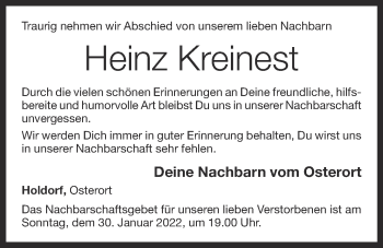 Anzeige von Heinz Kreinest von OM-Medien