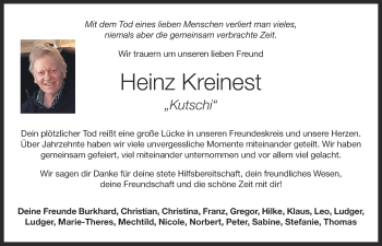 Anzeige von Heinz Kreinest von OM-Medien