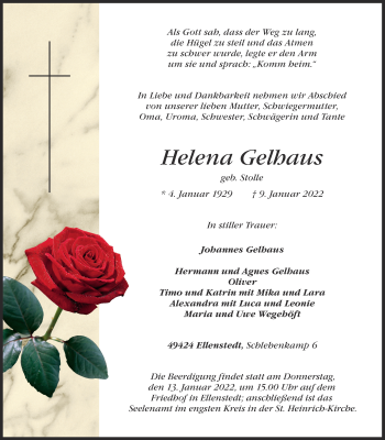 Anzeige von Helena Gelhaus von OM-Medien