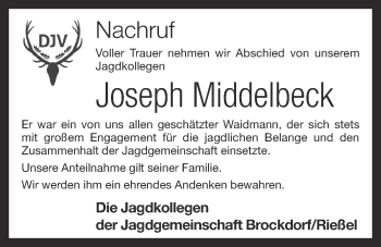 Anzeige von Joseph Middelbeck von OM-Medien